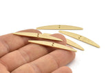 Brass Stick Charm, 12 Textured Raw Brass Stick Connectors With 2 Holes, Findings (43.5x5.5x1mm) D1536