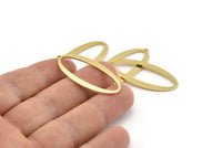 Altın Oval Charm, 1 Halkalı 2 Altın Kaplama Pirinç Oval Charm, Kolye Uçları, Küpeler, Bulgular (39x18x1mm) D1576