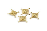 Gold Spider Web Charm, Handmade Gold Plated Brass Spider Web Chams With 1 Loop, Handmade Findings (29x27mm) Q0971