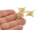 Gold Spider Web Charm, Handmade Gold Plated Brass Spider Web Chams With 1 Loop, Handmade Findings (29x27mm) Q0971