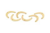 Brass Boomerang Charm, 24 Textured Raw Brass Boomerang Connectors With 3 Holes, Findings (20x13x4x0.80mm) D1531