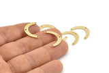Brass Boomerang Charm, 24 Textured Raw Brass Boomerang Connectors With 3 Holes, Findings (20x13x4x0.80mm) D1531
