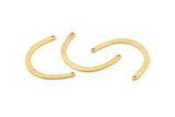 Brass Boomerang Charm, 24 Raw Brass Boomerang Connectors With 2 Holes, Findings (30x3x1mm) D1348