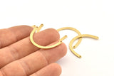 Brass Boomerang Charm, 24 Raw Brass Boomerang Connectors With 2 Holes, Findings (30x3x1mm) D1348