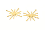 Brass Boom Charm, 8 Raw Brass Boom Charms With 1 Loop (40x38x1mm) D1572