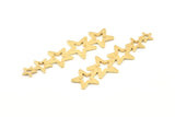 Brass Star Charm, 12 Raw Brass Star Charms With 1 Hole (45x14x0.80mm) D1530
