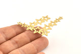 Brass Star Charm, 12 Raw Brass Star Charms With 1 Hole (45x14x0.80mm) D1530