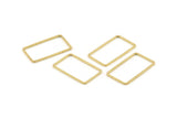 Brass Rectangle Connector, 50 Raw Brass Rectangle Connectors, Charms, Findings (13x23x0.80mm) D1475