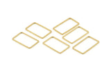Brass Rectangle Connector, 50 Raw Brass Rectangle Connectors, Charms, Findings (13x23x0.80mm) D1475