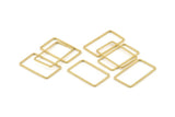 Brass Rectangle Connector, 50 Raw Brass Rectangle Connectors, Charms, Findings (13x23x0.80mm) D1475