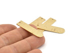 Brass Necklace Bar, 10 Textured Raw Brass Stamping Blanks With 1 Hole, Pendants, Charms (35x9x1mm) D1395
