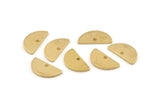 Brass Semi Circle , 24 Raw Brass Half Moon Charms With 1 Hole, Pendants (15x7.5x1.2mm) D1365
