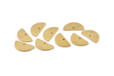 Brass Semi Circle , 24 Raw Brass Half Moon Charms With 1 Hole, Pendants (15x7.5x1.2mm) D1365