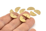 Brass Semi Circle , 24 Raw Brass Half Moon Charms With 1 Hole, Pendants (15x7.5x1.2mm) D1365
