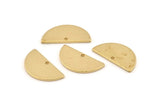 Brass Semi Circle , 12 Raw Brass Half Moon Charms With 1 Hole, Pendants (21x10.5x1.2mm) D1479