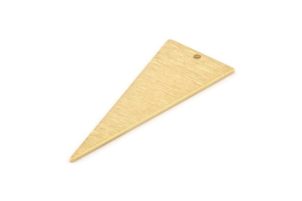 Brass Triangle Charm, 10 Textured Raw Brass Triangle Charms With 1 Hole, Earrings, Findings (37x15x0.80mm) D1404