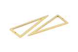 Brass Triangle Charm, 10 Textured Raw Brass Triangle Charms With 1 Hole, Earrings, Findings (50x20x0.80mm) D1359