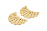 Brass Fringed Pendant, 10 Textured Raw Brass Fringed Charms With 2 Holes, Findings (30x17x0.80mm) D1540