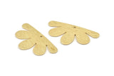 Brass Daisy Charm, 10 Textured Raw Brass Flower Charms With 1 Hole, Pendants, Earrings (34x18x0.80mm) D1410