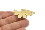 Brass Daisy Charm, 10 Textured Raw Brass Flower Charms With 1 Hole, Pendants, Earrings (34x18x0.80mm) D1410