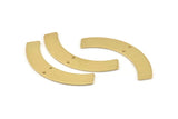 Brass Geometric Pendant, 8 Raw Brass Semi Circle Blanks With 2 Holes, Charms, Findings (47x8x1mm) D1358