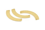 Brass Geometric Pendant, 8 Textured Raw Brass Semi Circle Blanks With 2 Holes, Charms, Findings (47x8x1mm) D1393