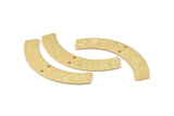 Brass Geometric Pendant, 8 Textured Raw Brass Semi Circle Blanks With 2 Holes, Charms, Findings (47x8x1mm) D1387