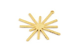 Gold Boom Charm, 2 Textured Gold Plated Brass Boom Charms With 1 Loop (40x38x1mm) D1397 Q0840