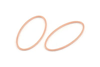 Rose Gold Oval Connector, 24 Rose Gold Tone Brass Oval Connectors (40x20x1mm) D1653