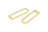 Gold D Shape Charm, 4 Textured Gold Plated Brass D Shape Pendants With 1 Hole (40x12x1mm) D1412 Q0258