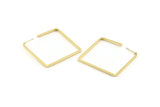 Gold Square Earring, 2 Gold Plated Brass Square Stud Earrings (40x2x1mm) D1623