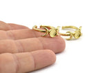 Brass Ring Settings, Raw Brass Moon And Planet Ring With 1 Stone Setting - Pad Size 6mm N1160