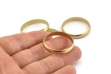 Brass Circle Connectors, 6 Raw Brass Circle Connectors (30x1.5x5mm) D1546