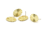 Brass Oval Earring, 4 Raw Brass Oval Stud Earrings (17x13x1.2mm) N1193