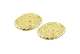 Brass Sun Charm, 2 Raw Brass Sun Charms With 1 Hole, Findings - Pad Size 5mm (24x20x1.5mm) N1196