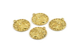 Brass Bee Charm, Raw Brass Bee Charms With 1 Loop, Pendants, Findings (19x17x2mm) N1195