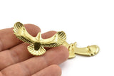 Brass Eagle Charm, Raw Brass Eagle Pendants With 4 Loops (46x21x2mm) N1190