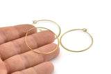 Brass Earring Wire, 24 Raw Brass Earring Wires (35mm) D1712