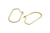 Brass Earring Wire, 24 Raw Brass Earring Wires (29x17x0.70mm) D1715