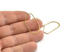 Brass Earring Wire, 24 Raw Brass Earring Wires (29x17x0.70mm) D1715
