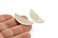 Silver Eye Earring, 2 - 925 Silver Eye Stud Earrings (38x15x0.60mm) P019