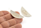 Silver Eye Earring, 2 - 925 Silver Eye Stud Earrings (38x15x0.60mm) P019