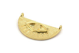 Gold Eye Charm, Gold Plated Brass Eye Charms With 2 Loops, Pendants, Earrings (29x14x1.2mm) N1243