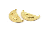 Gold Eye Charm, Gold Plated Brass Eye Charms With 2 Loops, Pendants, Earrings (29x14x1.2mm) N1243