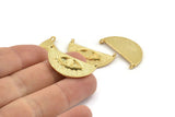 Gold Eye Charm, Gold Plated Brass Eye Charms With 2 Loops, Pendants, Earrings (29x14x1.2mm) N1243