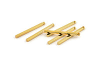 Altın Kolye Çubuğu, 6 Altın Kaplama Pirinç Çubuk Tılsımı, 1 Delikli Kolye Çubukları, Kolye Uçları (2x30mm) D1510