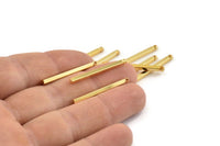 Altın Kolye Çubuğu, 6 Altın Kaplama Pirinç Çubuk Tılsımı, 1 Delikli Kolye Çubukları, Kolye Uçları (2x30mm) D1510