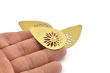 Brass Drop Charm, 10 Raw Brass Drop Charms With 1 Hole, Findings (43x27x0.30mm) D1698