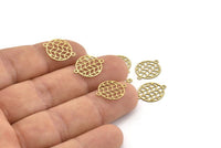 Pirinç Daire Charm, 2 Döngülü 50 Ham Pirinç Daire Bağlantı Parçası, Bağlantı Parçaları (12x16x0,30 mm) F108