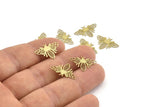Brass Bee Charm, 24 Raw Brass Bee Charms, Findings (18x13x0.30mm) F102